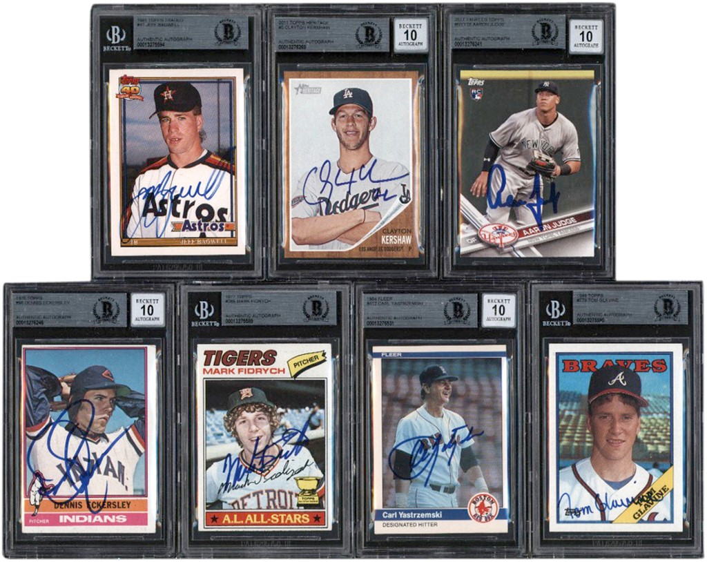- 1976-2017 Signed Baseball Card Collection w/Aaron Judge Rookie (7) All Beckett