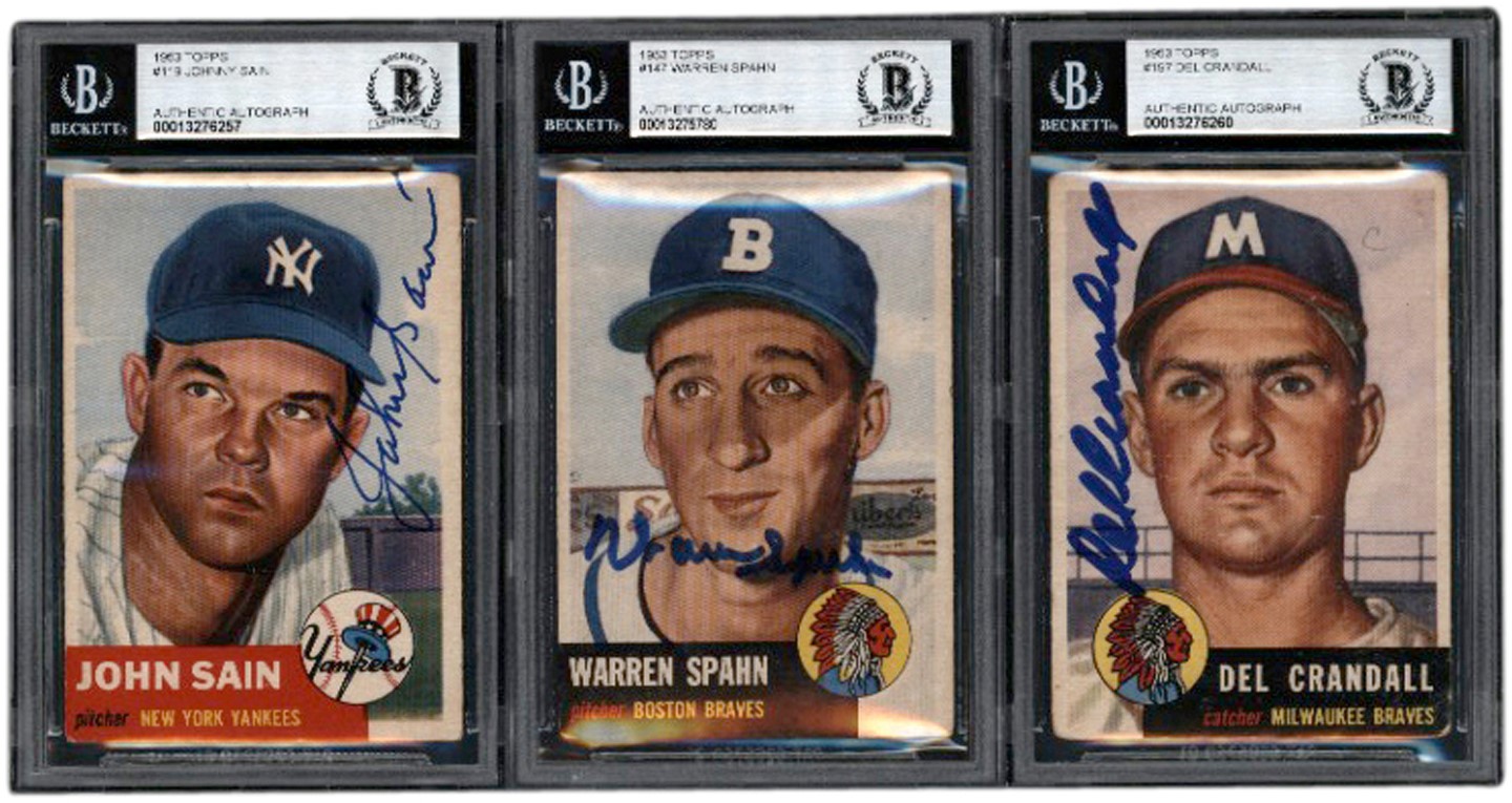 - 1953 Topps Baseball Signed Beckett Authentic Card Collection (11)