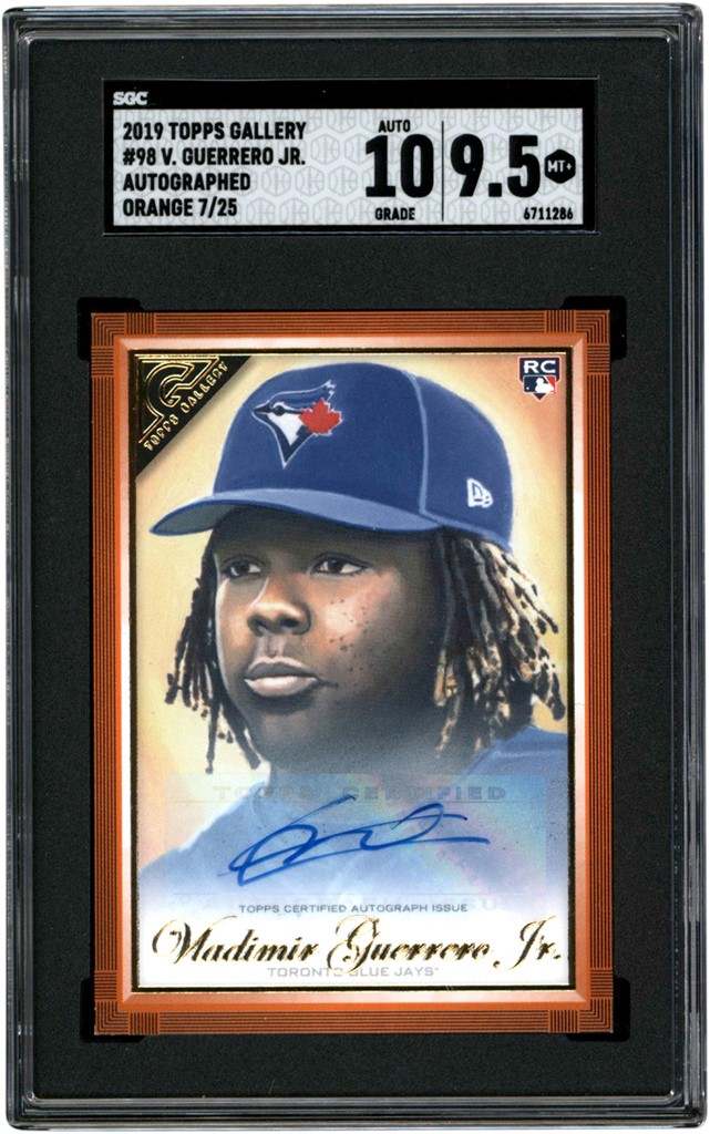- 2019 Topps Gallery Orange #98 Vladimir Guerrero Jr. Autograph 7/25 SGC MINT+ 9.5 - Auto 10