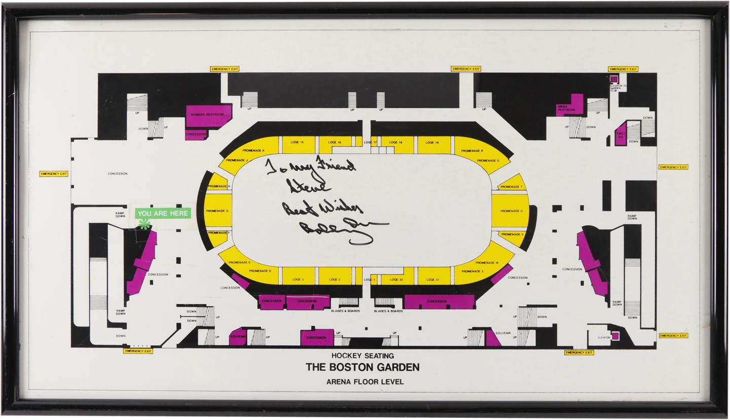 - Bobby Orr Signed Boston Garden Seating Chart (PSA)