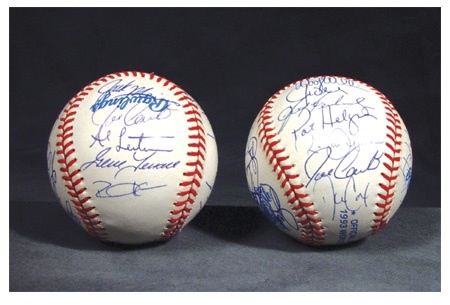 1993 Toronto Blue Jays World Series Team Signed Baseballs (2)