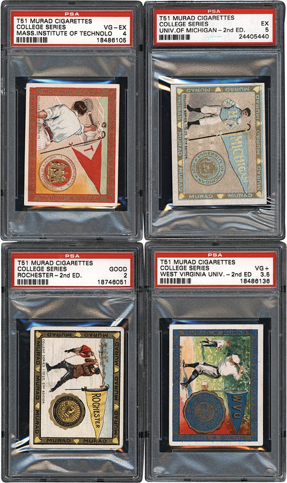 - 909-1911 T51 Murad Cigarettes College Series Card Collection (186 w/PSA)