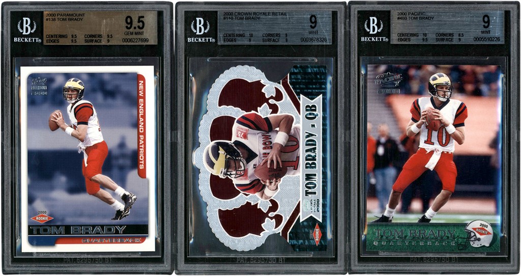 - 000 Tom Brady High Grade BGS Graded Rookie Trio