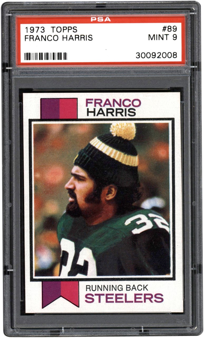 Football Cards - 1973 Topps Football #89 Franco Harris Rookie Card PSA MINT 9