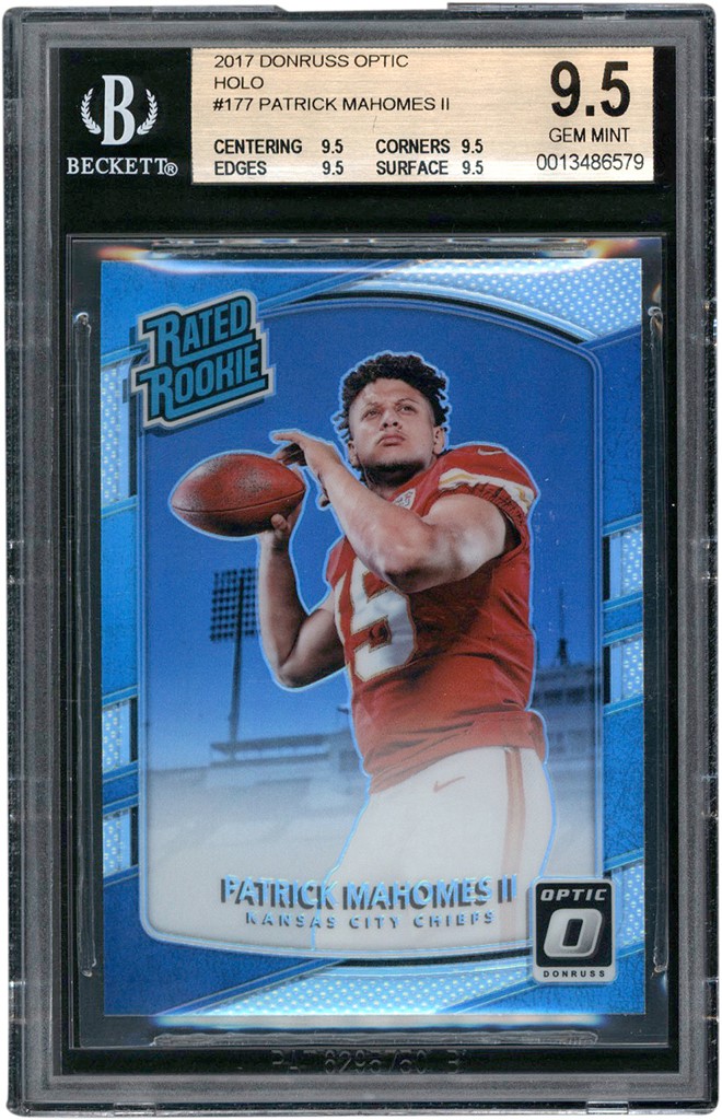 - 017 Donruss Optic Holo #177 Patrick Mahomes II Rookie BGS GEM MINT 9.5