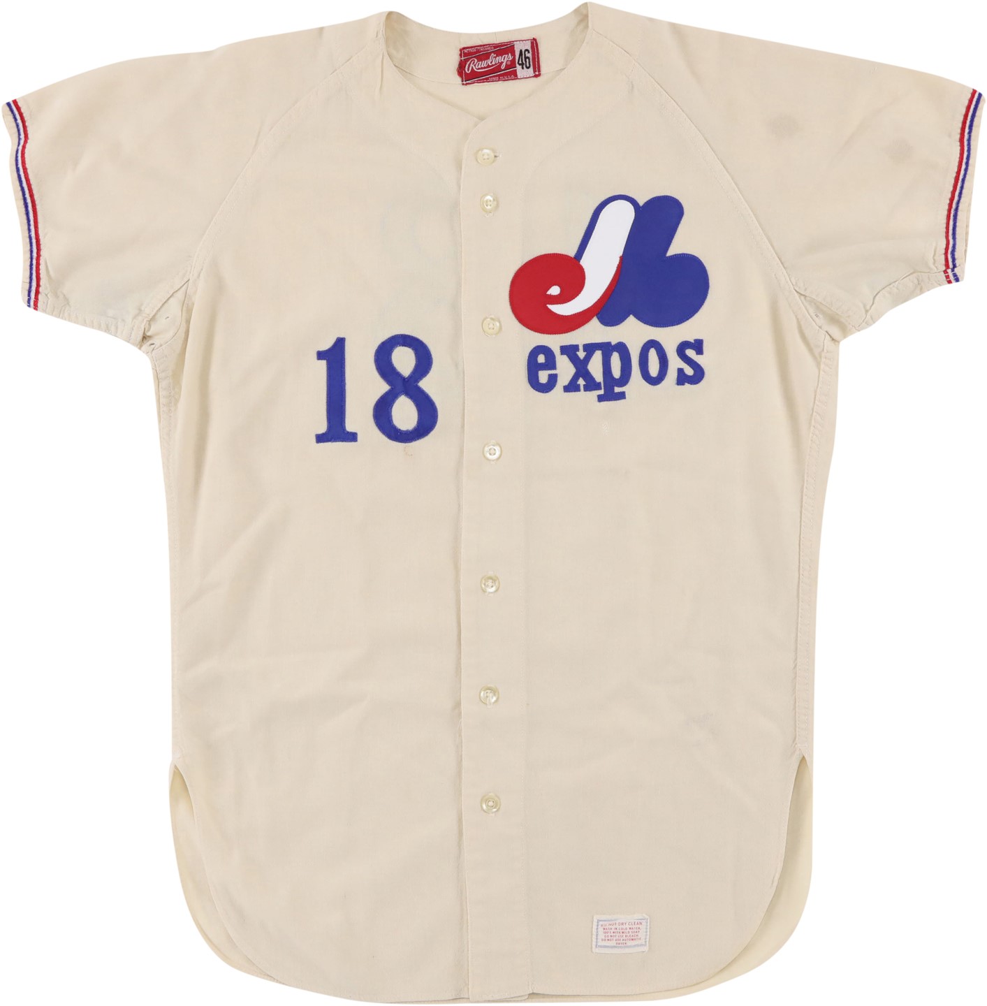 Baseball Equipment - Circa 1971 Steve Renko Montreal Expos Game Worn Jersey