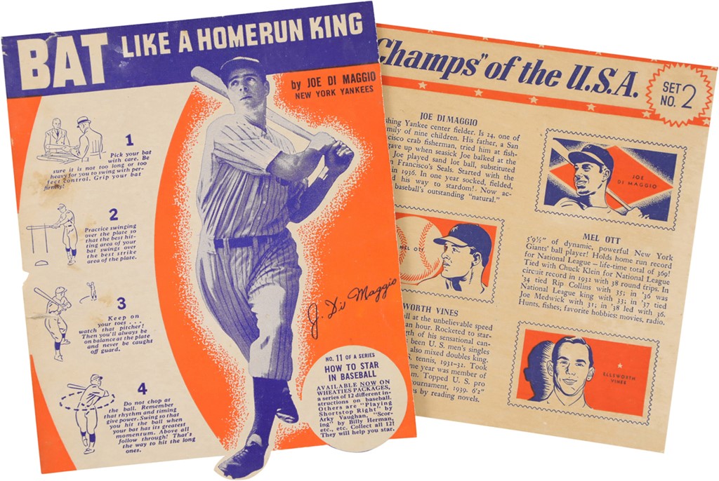 - 1937 & 1940 Wheaties Joe DiMaggio