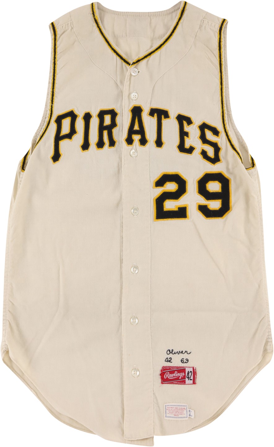 Baseball Equipment - 1969 Al Oliver Pittsburgh Pirates Game Worn Rookie Jersey