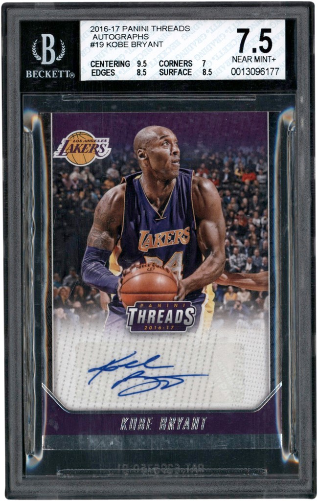 - 2016-17 Panini Threads #19 Kobe Bryant Autograph BGS NM+ 7.5 - Auto 10