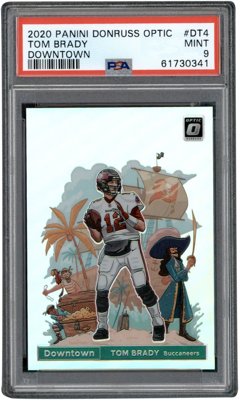 - 020 Panini Donruss Optic Downtown #DT4 Tom Brady PSA MINT 9