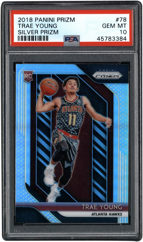 - 2018 Panini Prizm Silver Prizm #78 Trae Young Rookie PSA GEM MINT 10