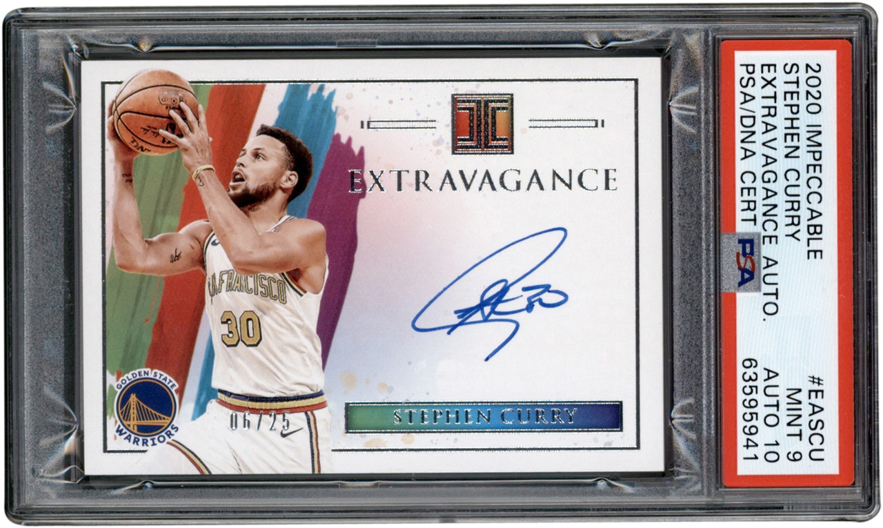 - 020 Impeccable Extravagance #EASCU Stephen Curry Autograph 06/25 PSA MINT 9 - Auto 10 (Pop 1 of 1 - Highest Graded)