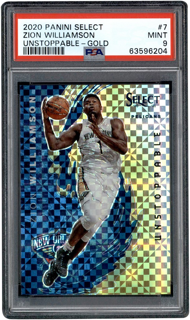 - 020 Panini Select Unstoppable Gold #7 Zion Williamson 07/10 PSA MINT 9 (Pop 1)