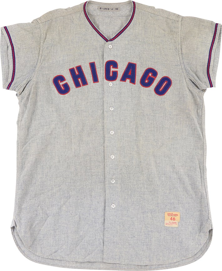Baseball Equipment - 1958 Dale Long Chicago Cubs Game Worn Jersey