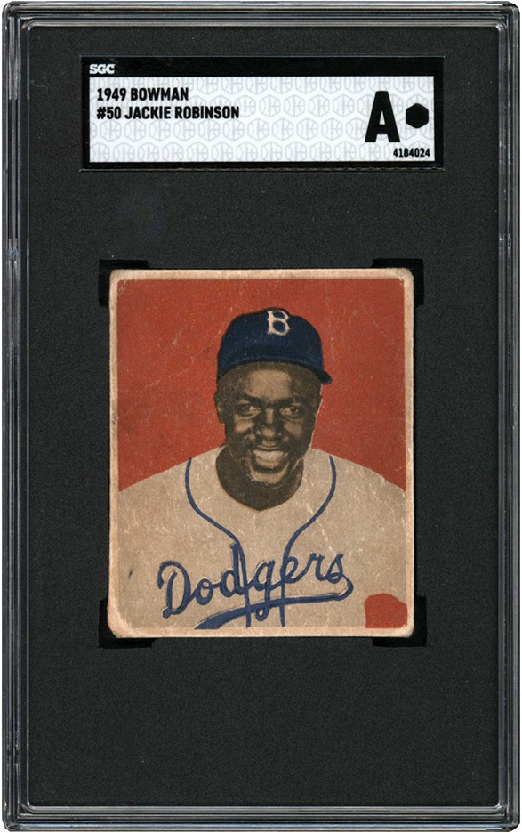 - 1949 Bowman Baseball #50 Jackie Robinson Rookie Card SGC Authentic