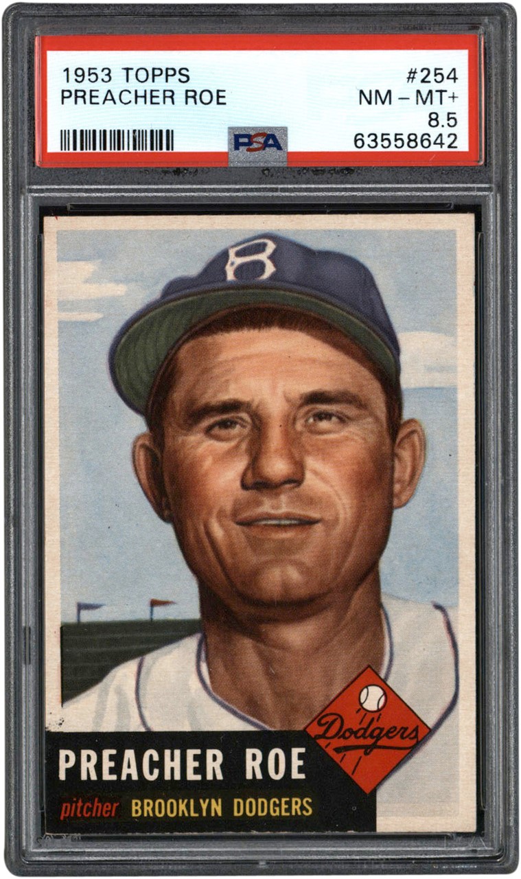 - 1953 Topps #254 Preacher Roe PSA NM-MT 8.5