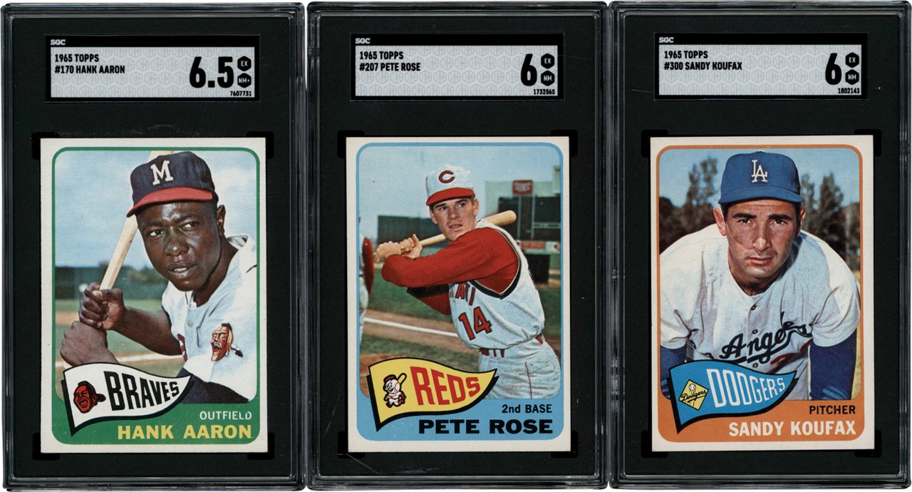 - 1965 Topps Baseball High Grade Near Complete Set (519/598) w/SGC