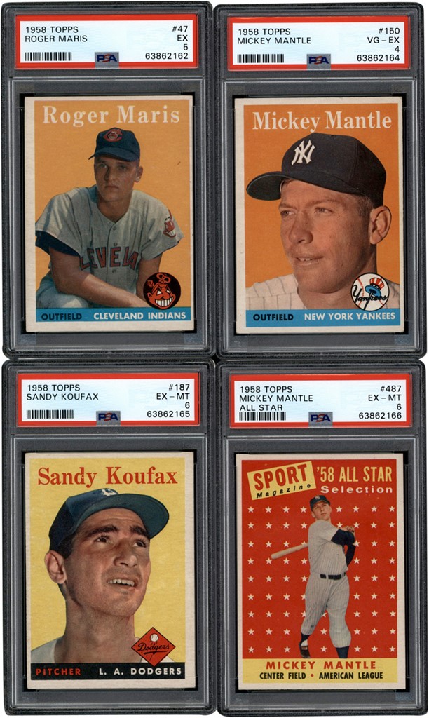 - 1958 Topps Baseball Complete Set (494) w/PSA