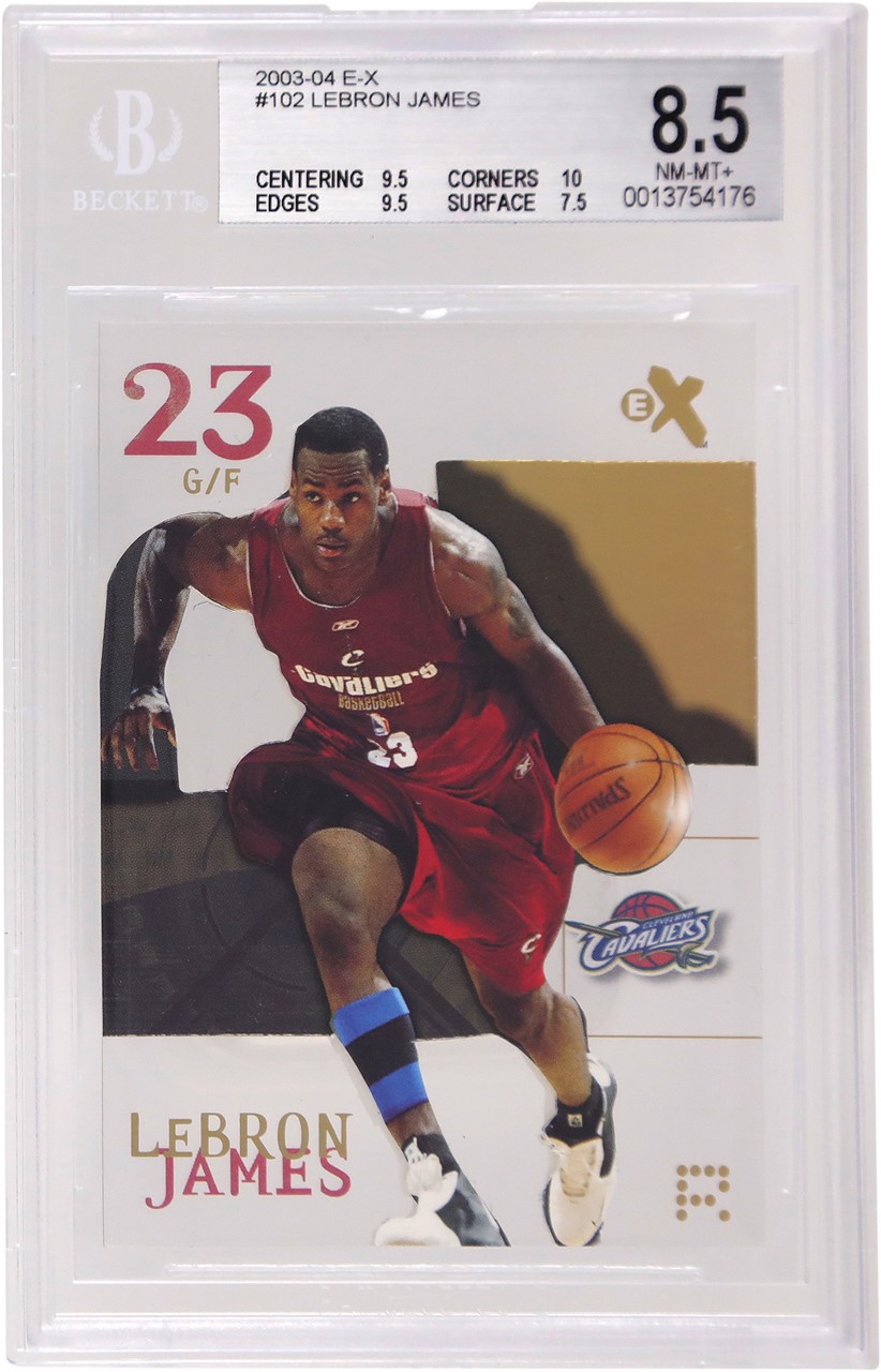 - 2003-04 LeBron James Fleer Skybox E-X #102 Rookie BGS NM-MT+ 8.5