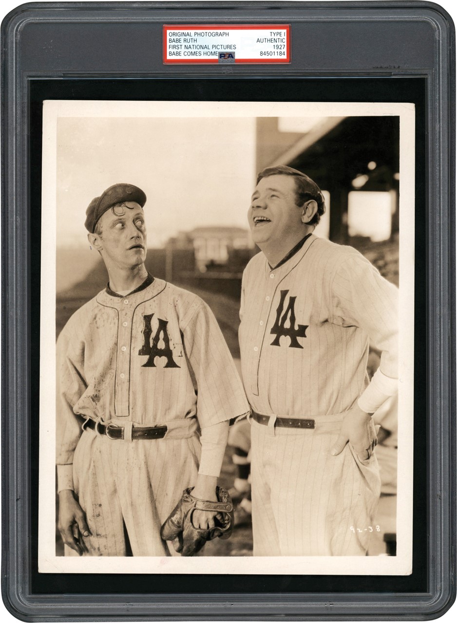 - 1927 Babe Ruth Movie Still from "Babe Comes Home" (PSA Type I)