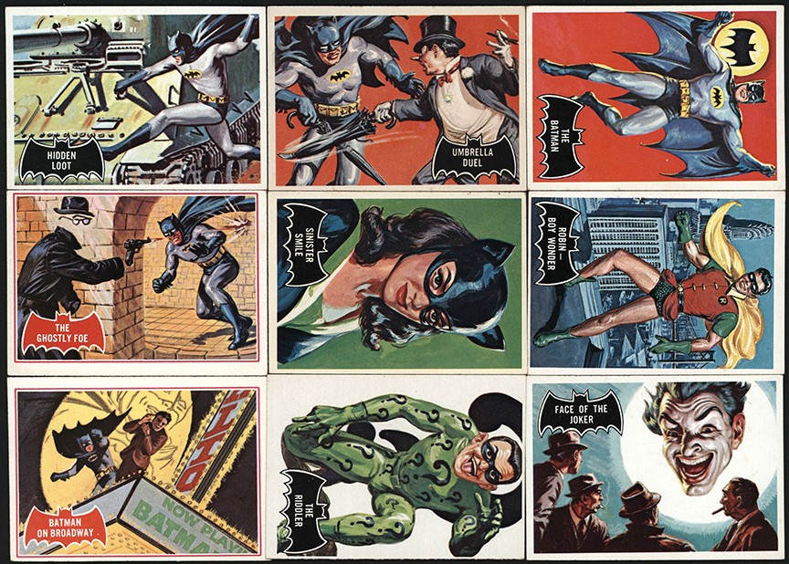 - 1966 R710-16 Topps Batman Near Complete Set Black & Red Bats (98/99)