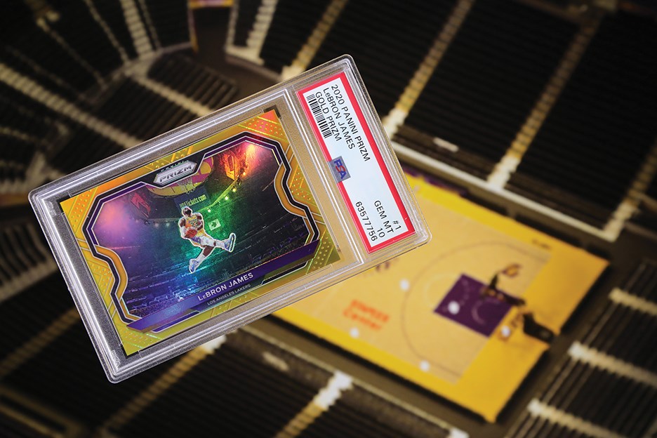 Basketball Cards - 020-21 Panini Prizm Gold Prizm #1 LeBron James Tribute 01/10 - First Card in the Print Run! PSA GEM MINT 10 (Pop 1 of 1)