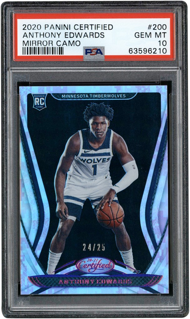- 020 Panini Certified Mirror Camo #200 Anthony Edwards Rookie 24/25 PSA GEM MINT 10 (Pop 1 of 1)