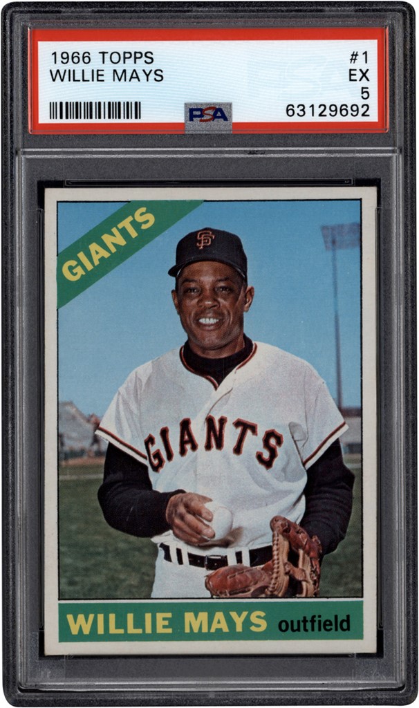 - 1966 Topps #1 Willie Mays PSA EX 5 w/PSA 8 Eye Appeal