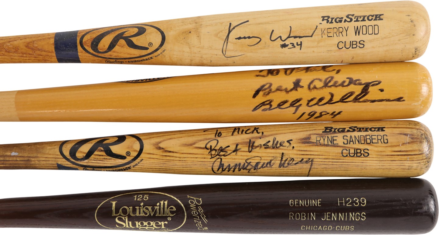 Baseball Equipment - Chicago Cubs Game Used Bats w/Beautiful 1997 Ryan Sandberg (4)