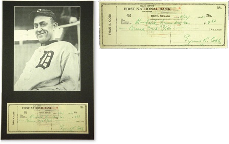 - Ty Cobb Signed Check