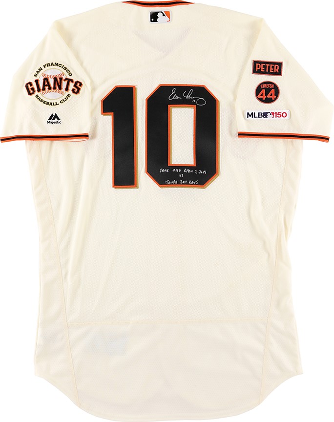 Baseball Equipment - 2019 Evan Longoria San Francisco Giants Game Worn Three Patch Jersey (MLB)