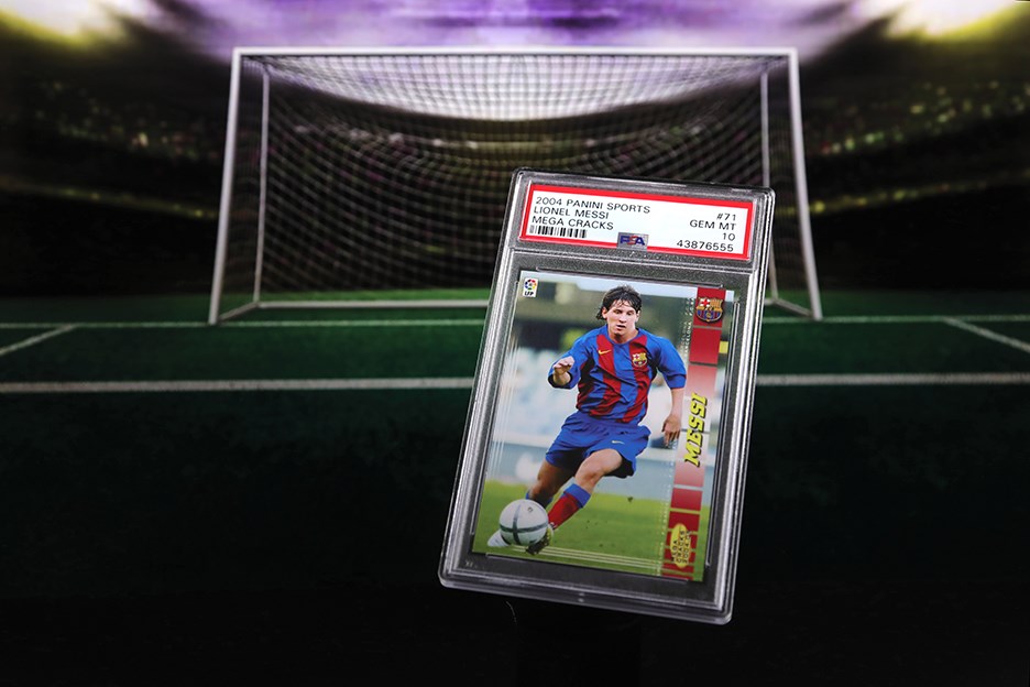 - 004 Panini Sports Mega Cracks #71 Lionel Messi Rookie PSA GEM MINT 10