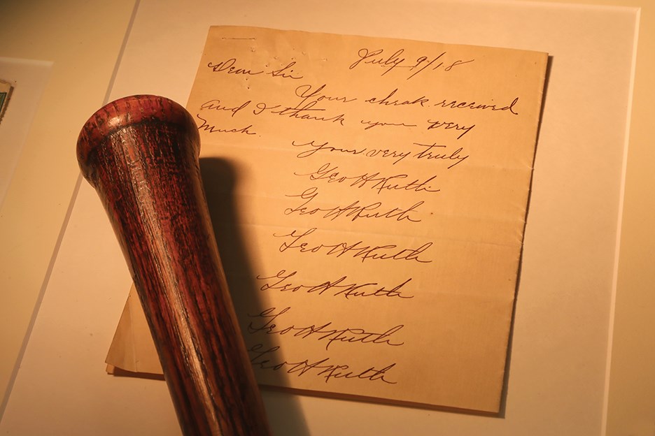 Ruth and Gehrig - 18 Babe Ruth Handwritten & Signed Letter to Hillerich & Bradsby- Signed 6 Times!! (PSA MINT 9 Signatures)