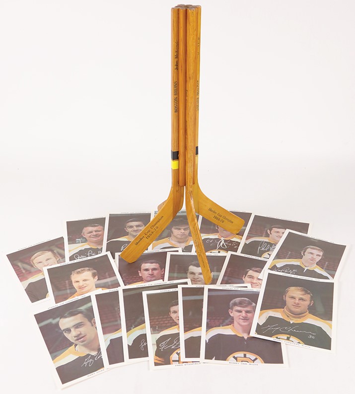 - 1969-70 Boston Bruins Lamp Base and Signed and Unsigned Team Issued Photos (18)