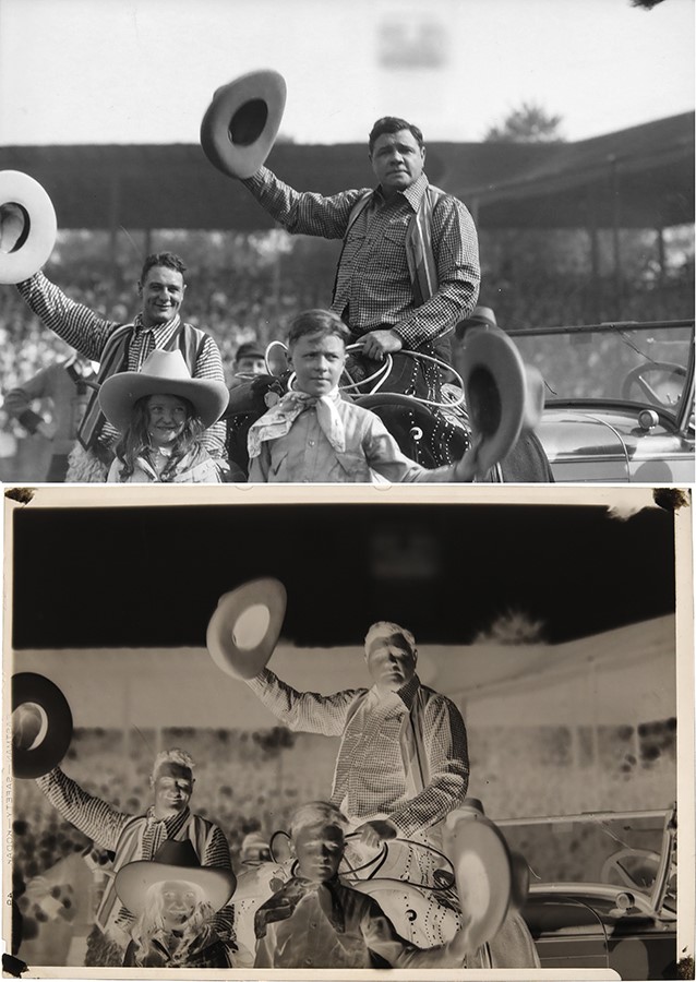 - Circa 1927 Babe Ruth and Lou Gehrig Barnstorming Original Film Negative