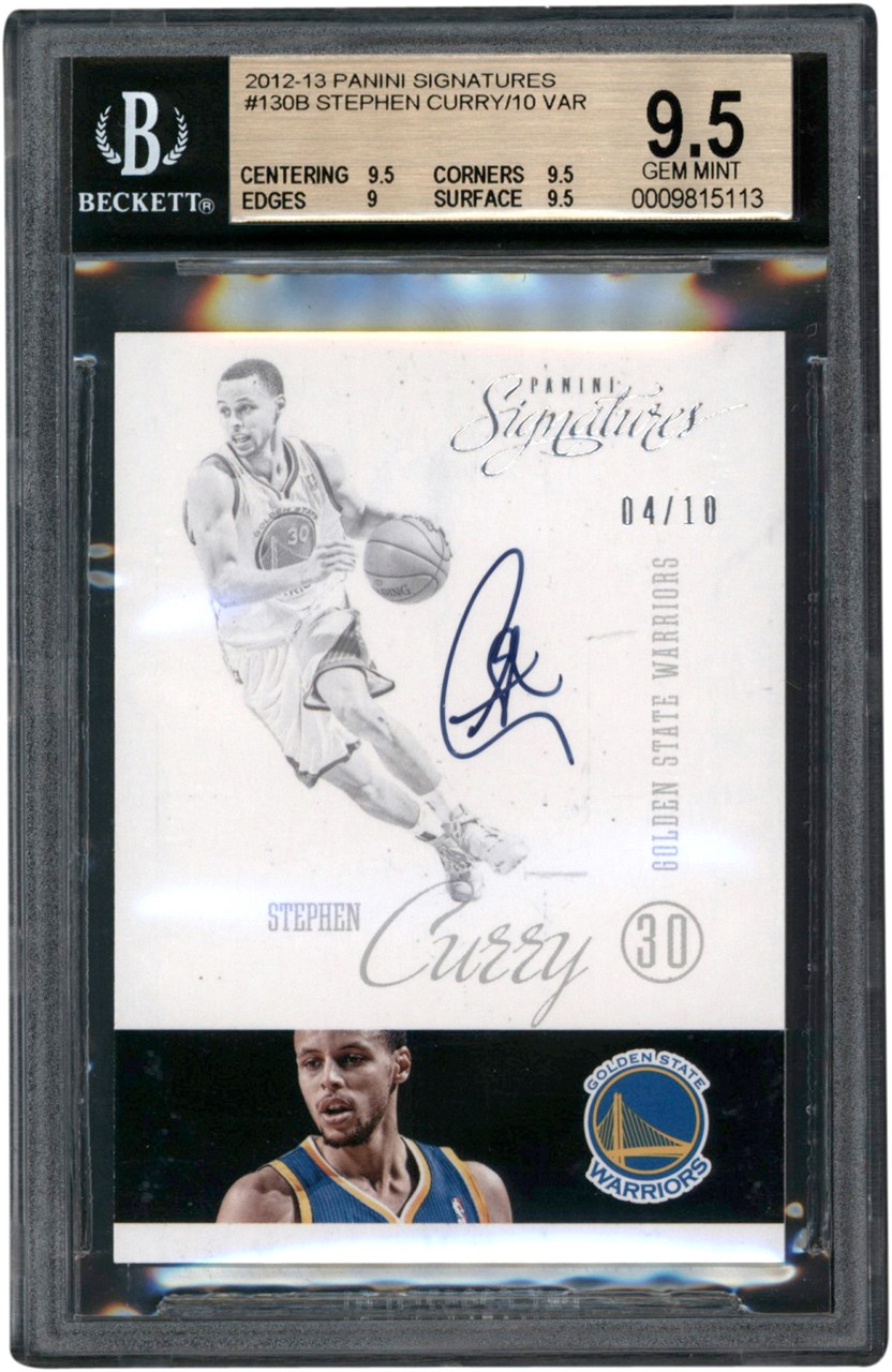 - 2012-13 Panini Signatures Variation #130B Stephen Curry Autograph 04/10 BGS GEM MINT 9.5 - Auto 10