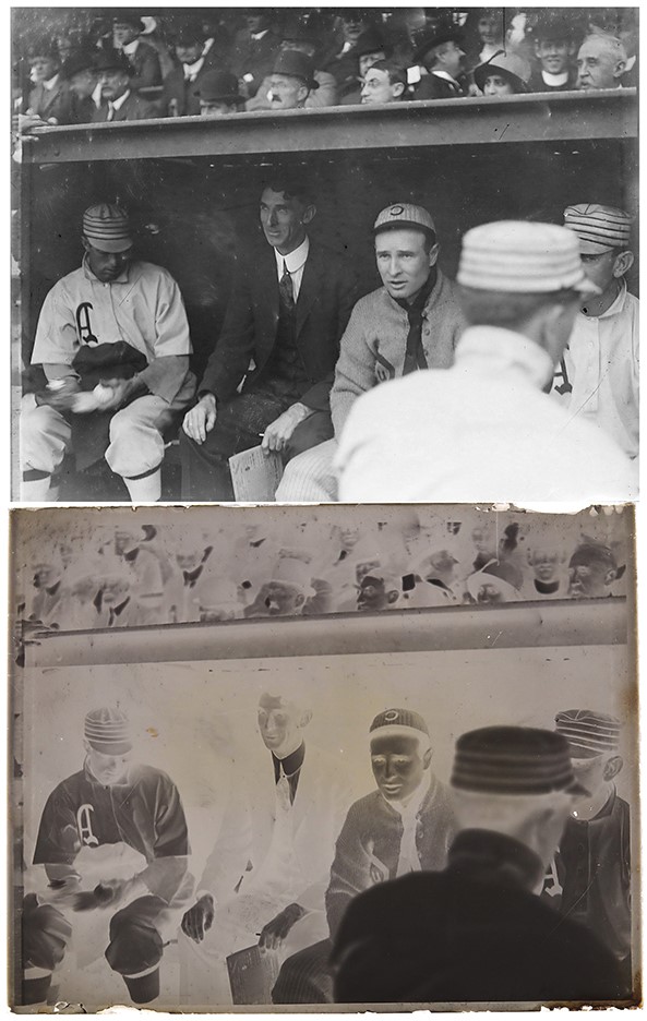 - Connie Mack and Frank Chance 1910 World Series Original Glass Plate Negative