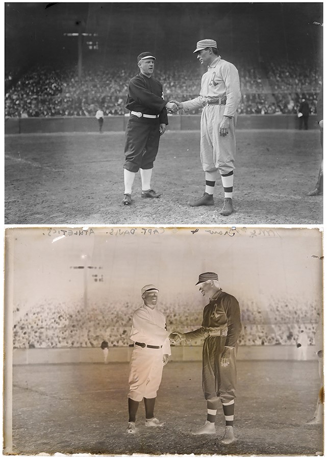 - 1911 World Series John McGraw and Harry Davis Original Glass Plate Negative