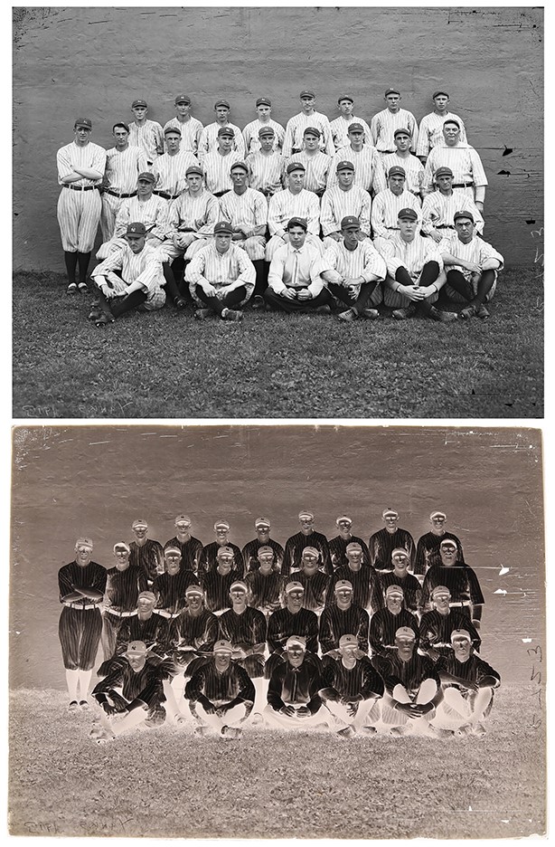 - Circa 1917 New York Yankees Original Glass Plate Negative