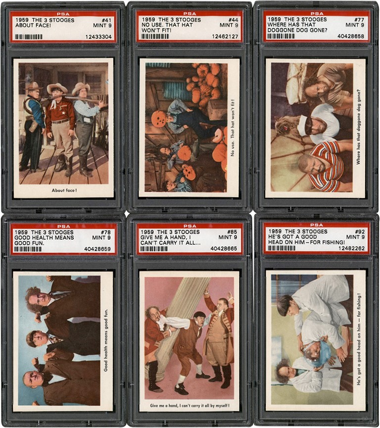 - High Grade 1959 Fleer The 3 Stooges PSA Graded Complete Set (96)