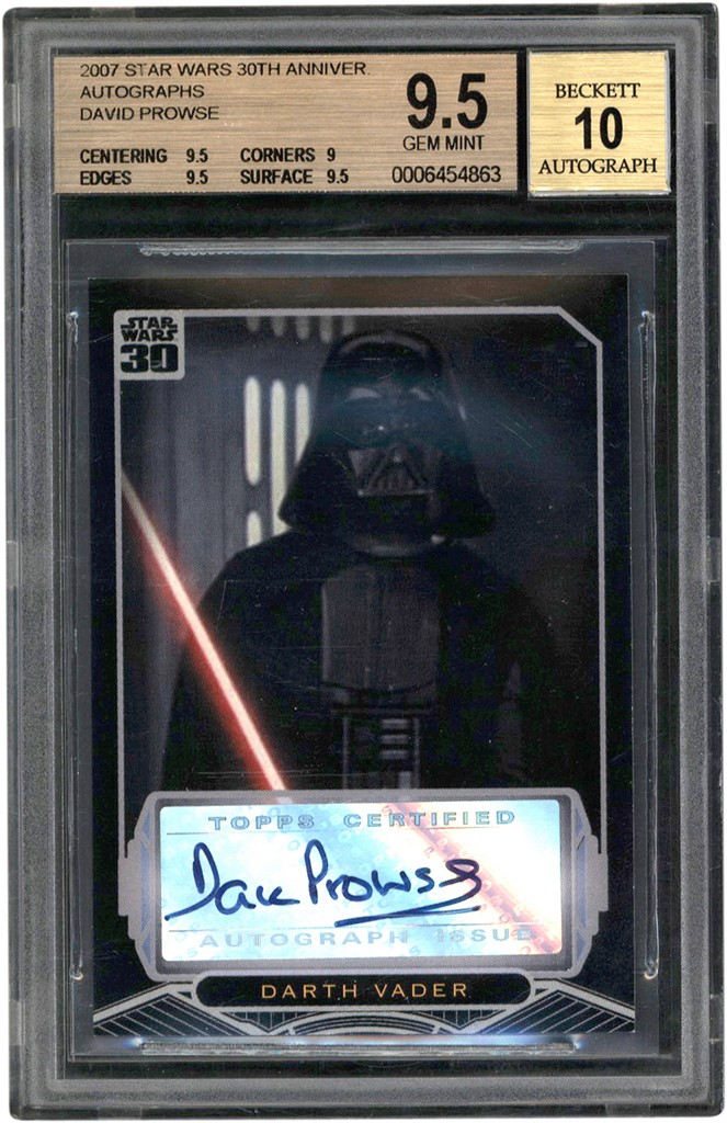 - 2007 Star Wars 30th Anniversary Autographs David Prowse Darth Vader BGS GEM MINT 9.5 - Auto 10
