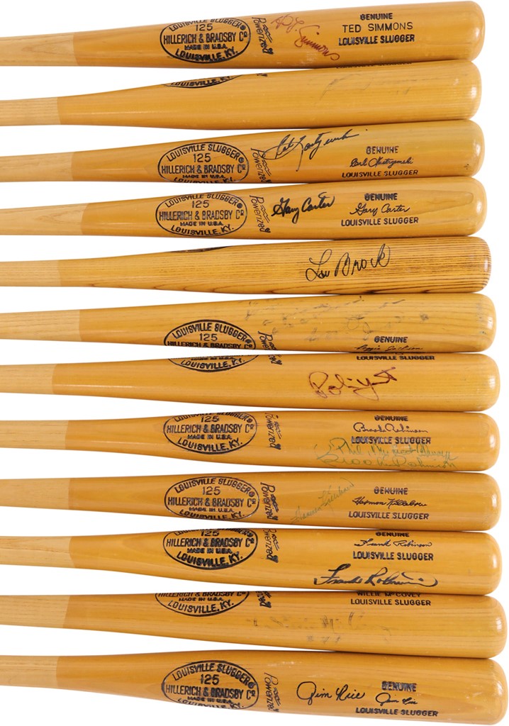 Baseball Equipment - 1970's Hall of Famers Signed Professional Model Bats (11)