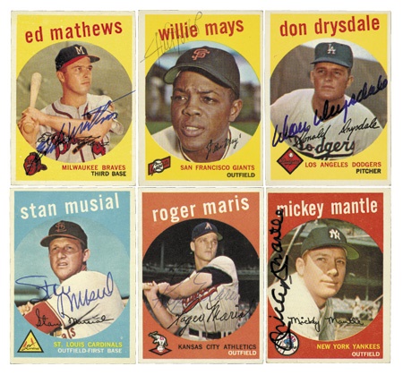 Baseball and Trading Cards - 1959 Topps Baseball Autographed Partial Set