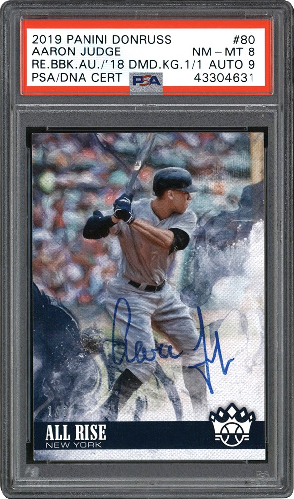 - 2019 Panini Donruss Buyback #80 Aaron Judge Autograph "1/1" PSA NM-MT 8 - Auto 9