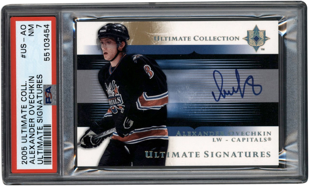 - 2005 Ultimate Collection Signatures #US-AO Alexander Ovechkin Rookie Autograph PSA NM 7