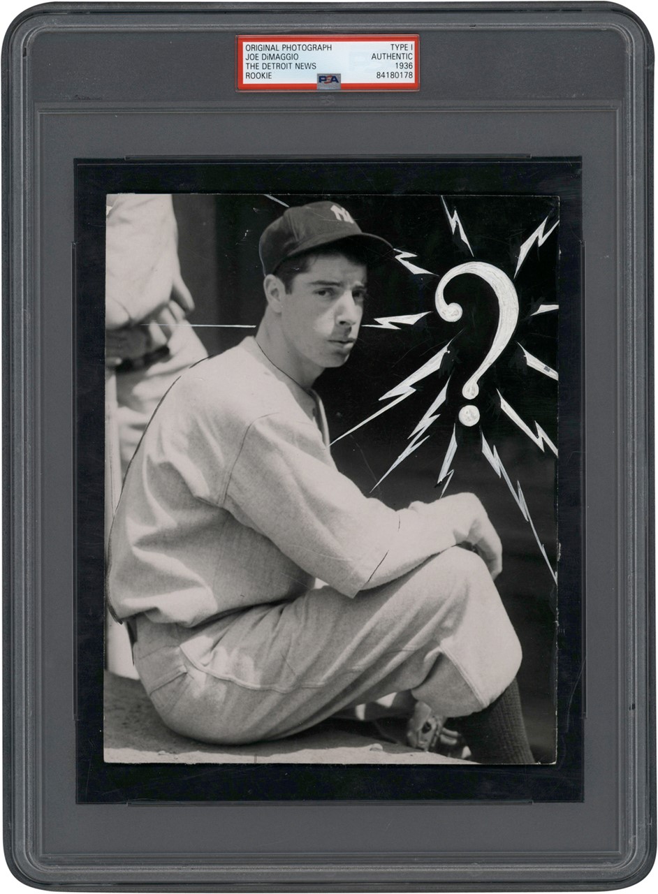 Vintage Sports Photographs - Stunning 1936 Joe Dimaggio Rookie Photograph (PSA Type I)