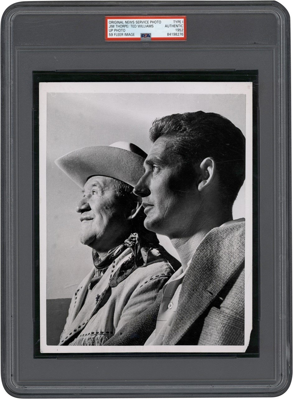 Vintage Sports Photographs - Jim Thorpe and Ted Williams Photograph (PSA Type I)