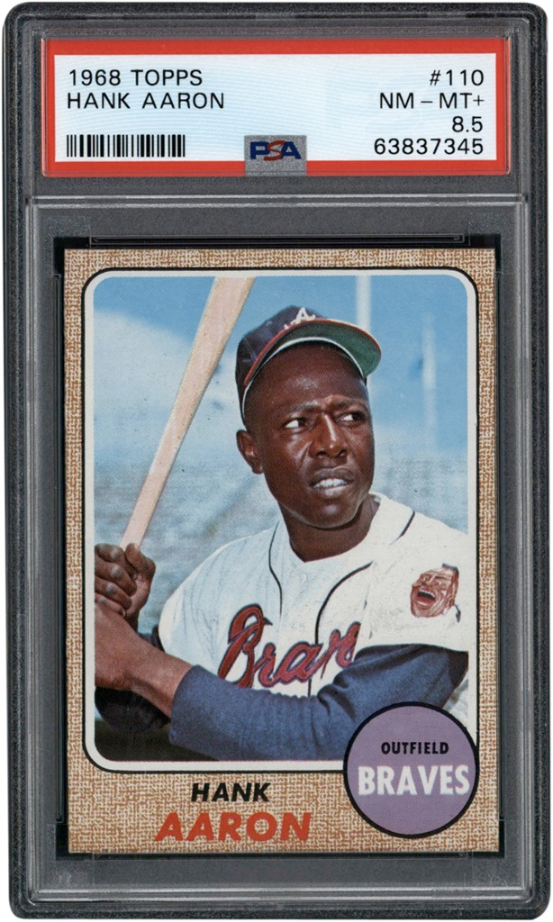 - 1968 Topps Baseball #110 Hank Aaron PSA NM-MT+ 8.5