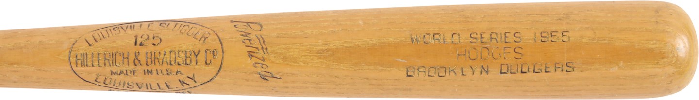 - 1955 Gil Hodges Brooklyn Dodgers World Series Bat (PSA)
