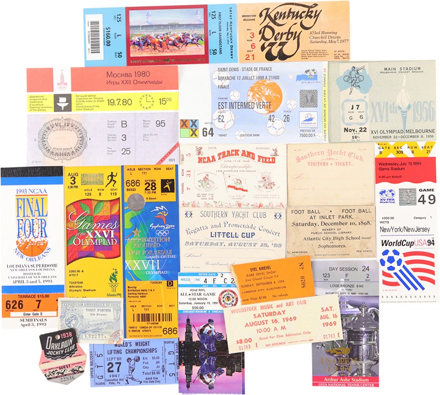- 1893-2001 Sports Ticket Collection (143) Including Kentucky Derby, Olympics, Hockey, Tennis, and Soccer